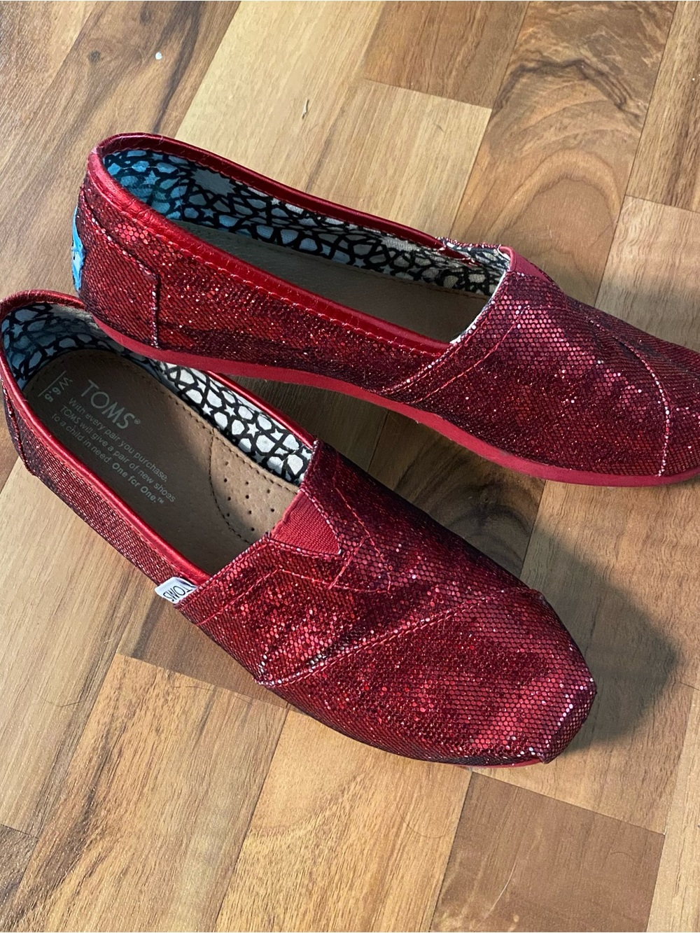Toms Red Glitter Canvas Classics